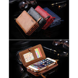 FLOVEME Retro Business Leather Wallet Phone Case-iPhone Cases-Mobile Thangs