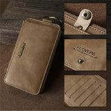 FLOVEME Retro Business Leather Wallet Phone Case-iPhone Cases-Mobile Thangs